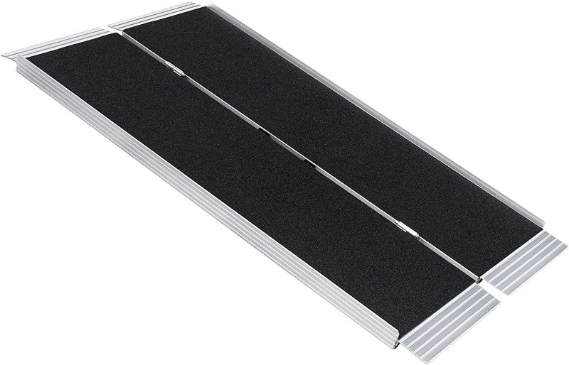 Photo 1 of 3FT Non-Skid Traction Folding Aluminum Wheelchair Ramp