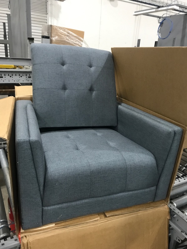 Photo 1 of Christopher Knight Home Evelyn Mid Century Modern Fabric Arm Chair, Dark Gray, Walnut