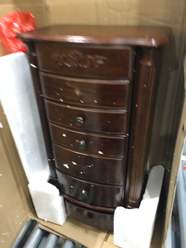 Photo 2 of Morgan Standing Jewelry Armoire Dark Walnut Brown - Hives & Honey