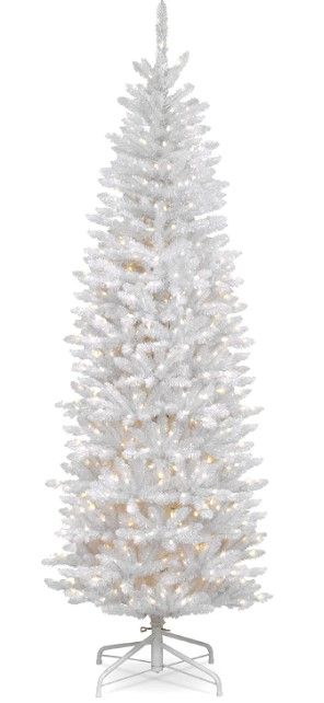 Photo 1 of *NOT exact stock photo, use for reference*
National Tree Company Artificial Pre-Lit Slim Christmas Tree, White, Kingswood Fir, White Lights, Includes Stand, 7.5 Feet
