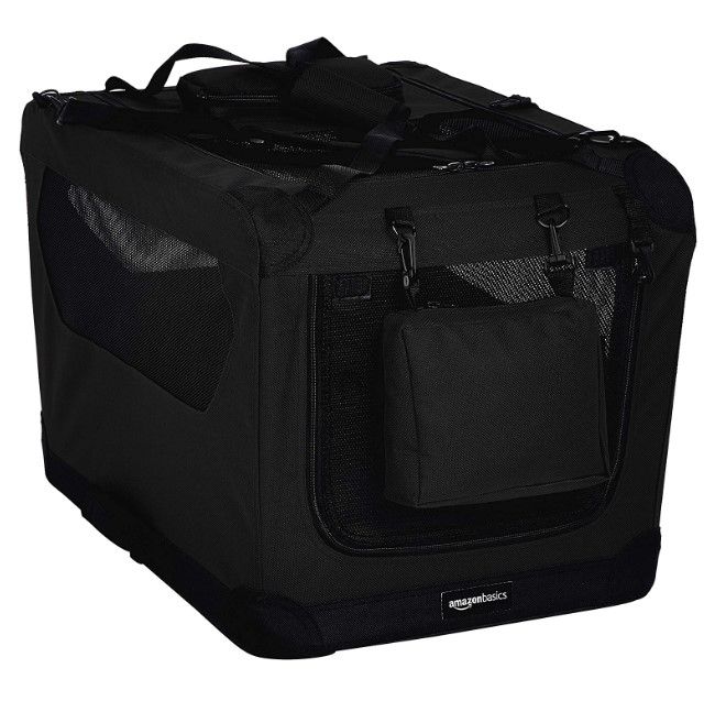 Photo 1 of Amazon Basics Premium Folding Portable Soft Pet Dog Crate Carrier Kennel BLACK