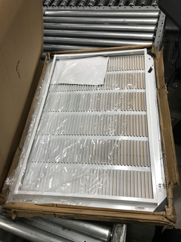 Photo 2 of 30"W x 20"H [Duct Opening Measurements] Steel Return Air Filter Grille [Removable Door] for 1-inch Filters | Vent Cover Grill, White | Outer Dimensions: 32 5/8"W X 22 5/8"H for 30x20 Duct Opening Duct Opening style: 30 Inchx20 Inch