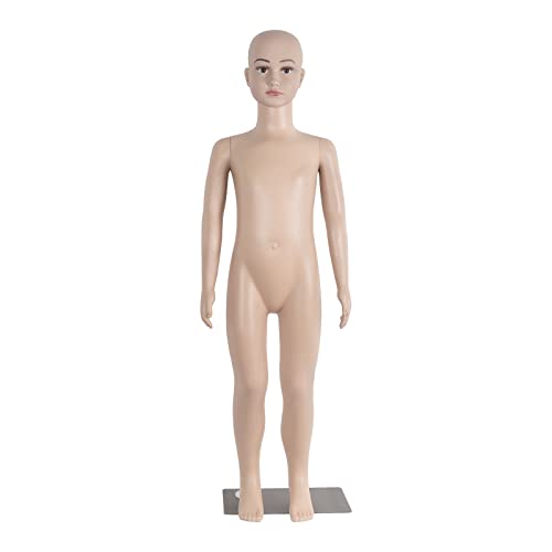 Photo 1 of 43.3" Height Child Mannequin Full Body Realistic Adjustable Detachable Manikin Display Head Turns Dress Form W/Metal Base
