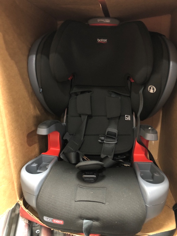 Photo 3 of Britax Grow with You ClickTight Plus Harness-2-Booster Car Seat, Jet Safewash Fabric 