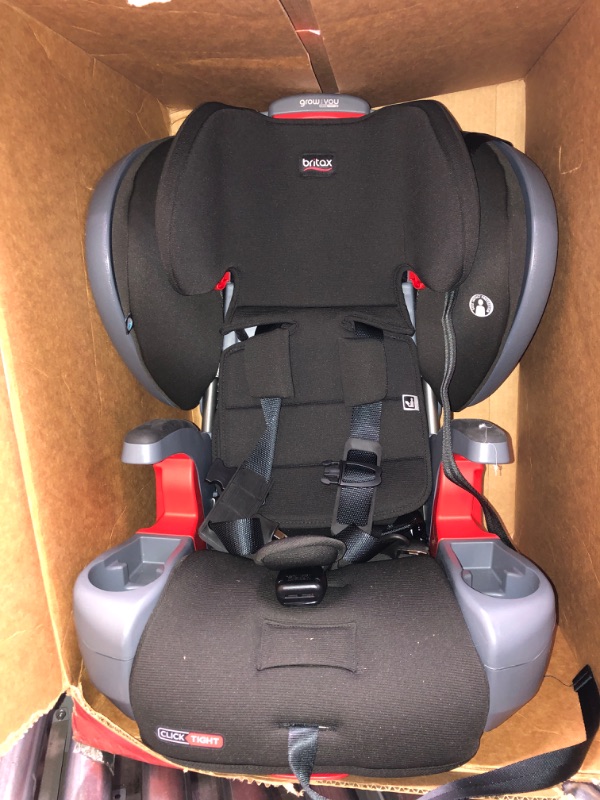 Photo 2 of Britax Grow with You ClickTight Plus Harness-2-Booster Car Seat, Jet Safewash Fabric 