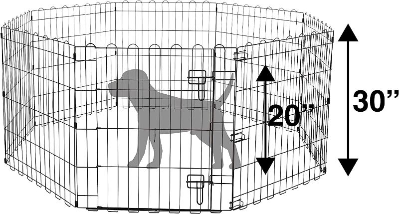 Photo 2 of Amazon Basics Foldable Metal Dog and Pet Exercise Playpen, small,