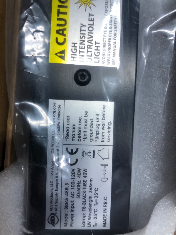 Photo 1 of American DJ 48" Black light tube and fixture

