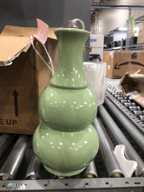 Photo 3 of Decor Therapy TL7906 26.5" Ceramic Table Lamp, Green 14"D x 14"W x 26.5"H
