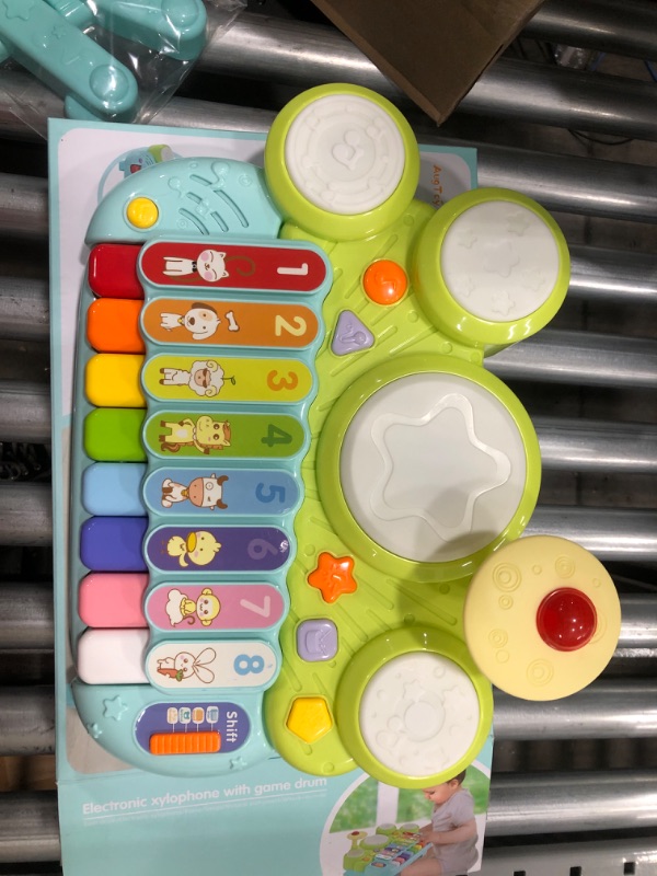 Photo 3 of Baby Musical Toys 3 in 1 Piano Keyboard Xylophone Drum Set Gift for 1 Year Old Girls Boys Toys Age 2 Preschool Learning Developmental Toys for Toddlers 1-3 Educational Infant Baby Toys 6 9 12 18 Month