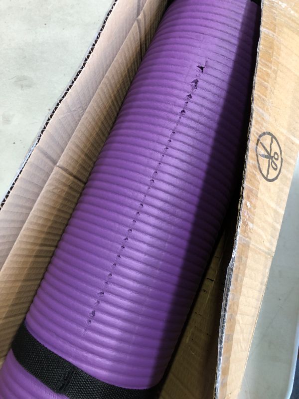 Photo 3 of *SEE PHOTO 3* BalanceFrom All Purpose 1/2-Inch Extra Thick High Density Anti-Tear Exercise Yoga Mat with Carrying Strap and Yoga Blocks Purple Mat Only 71" Long 24" Wide, 1/2" Thick,