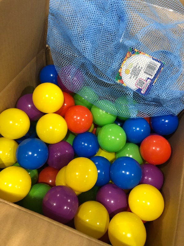 Photo 2 of 200 Ball Pit Balls for Kids – Plastic Ball Refill Pack for Kids | Phthalate and BPA Free Non-Toxic Plastic Ball Pack | Reusable Storage Bag with Zipper – Sunny Days Entertainment