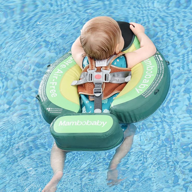 Photo 1 of Baby Pool Float with Canopy UPF 50+, Non Inflatable Mambobaby Float, Baby Floaties for Infants Swimming Training, No Flip Over Baby Swimming Float
