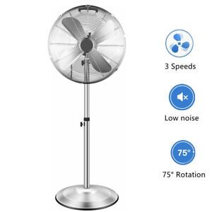 Photo 1 of 16" Low Noise Heavy Duty Metal Stand Fan Adjustable Heights Ocillation 3-Speeds
