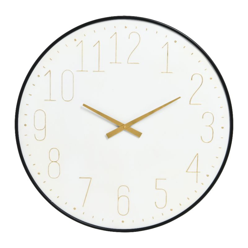 Photo 1 of 29.875" Round Iron Wall Clock with Gold Movement
