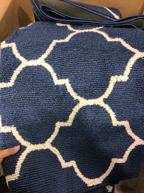 Photo 1 of  MOROCCAN TRELLIS  SHAG AREA RUG 47"x71"  IN NAVY BLUE
