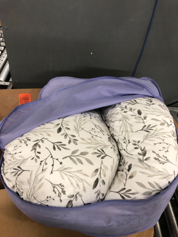 Photo 1 of Boppy Nursing Pillow and Positioner—Original | Gray Taupe Watercolor Leaves | Breastfeeding, Bottle Feeding, Baby Support | with Removable Cotton Blend Cover | Awake-Time Support
