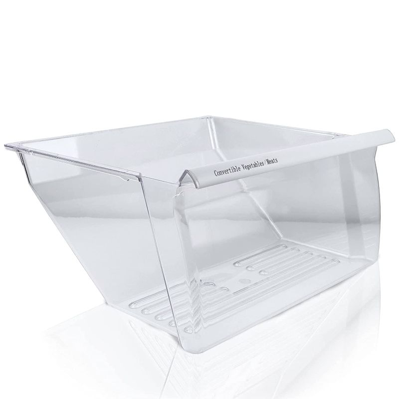 Photo 1 of 2188664 WP2188664 Refrigerator Door bin Crisper Bin (Bottom) with White Handle for Whirlpool, Kenmore, maytag, kitchenaid Refrigerator - WP2188664 PS890595 2188665
