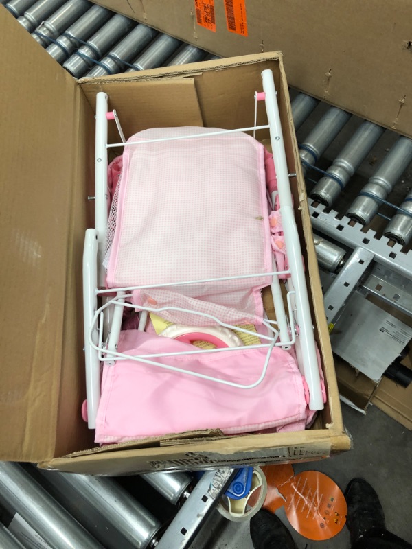 Photo 2 of Badger Basket Double Doll Stroller - Pink & White Gingham

