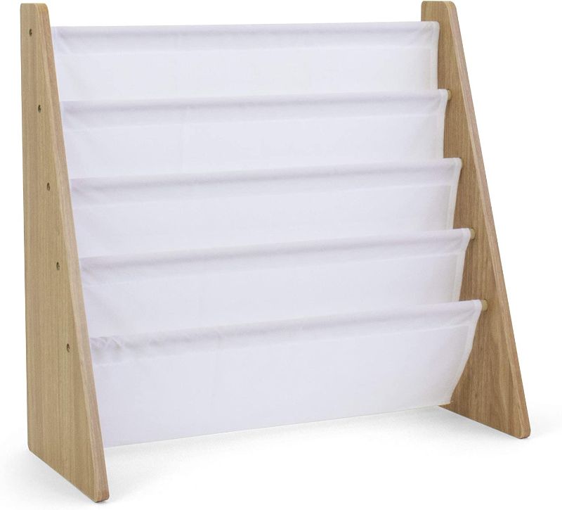 Photo 1 of Humble Crew, Natural/White Kids Book Rack Storage Bookshelf with Deep Sleeves, Universal
