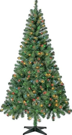 Photo 1 of Holiday Time Prelit 300 Multicolor Incandescent Lights, Madison Pine Artificial Christmas Tree, 6.5'
