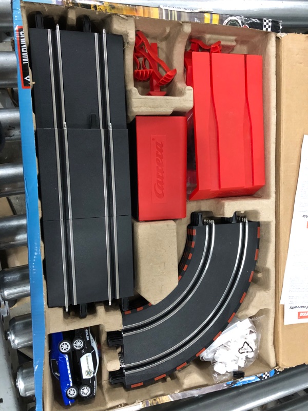 Photo 2 of Carrera 63504 Speed Trap Battery Operated 1:43 Scale Slot Car Racing Track Set with Jump Ramp