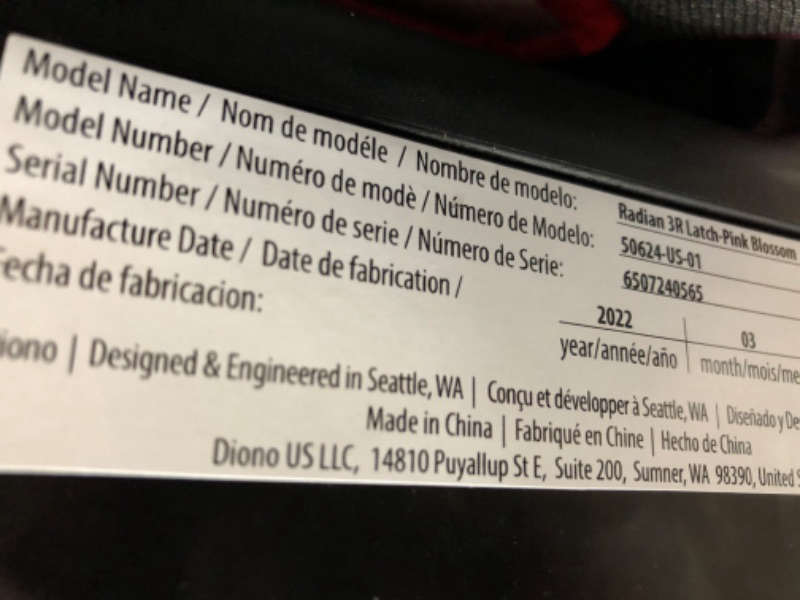 Photo 3 of Diono Radian 3R, 3-in-1 Convertible Car Seat, Rear Facing & Forward Facing, 10 Years 1 Car Seat, Slim Fit 3 Across, Pink Blossom Radian 3R Fits 3 Across Pink Blossom