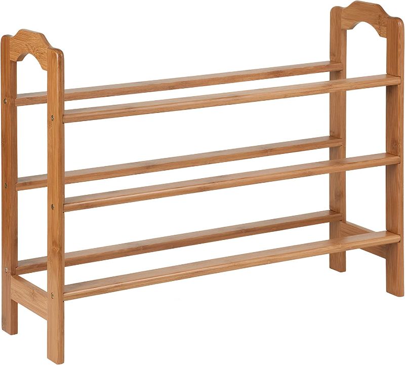 Photo 1 of Honey-Can-Do 3 Shelf Bamboo Shoe Rack
