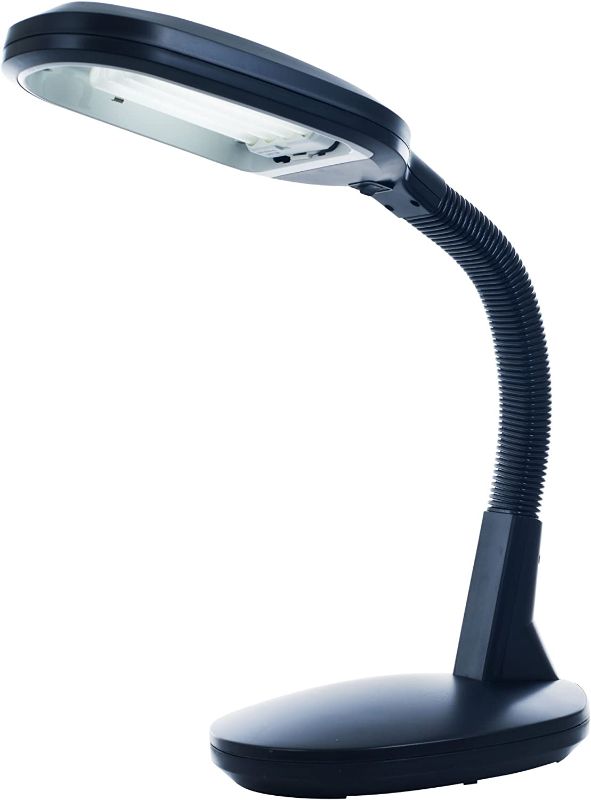 Photo 1 of Lavish Home 72-0893 (Black) Sunlight Desk Lamp – Bright Directional Adjustable Gooseneck – Reading Light for Crafting, Sewing, or Homework, 7”x9”x22
