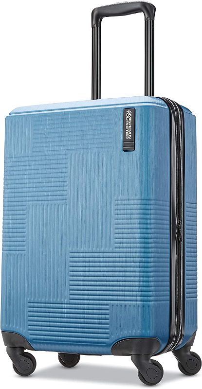 Photo 1 of American Tourister Stratum XLT Expandable Hardside Luggage with Spinner Wheels, Blue Spruce, Carry-On 21-Inch
