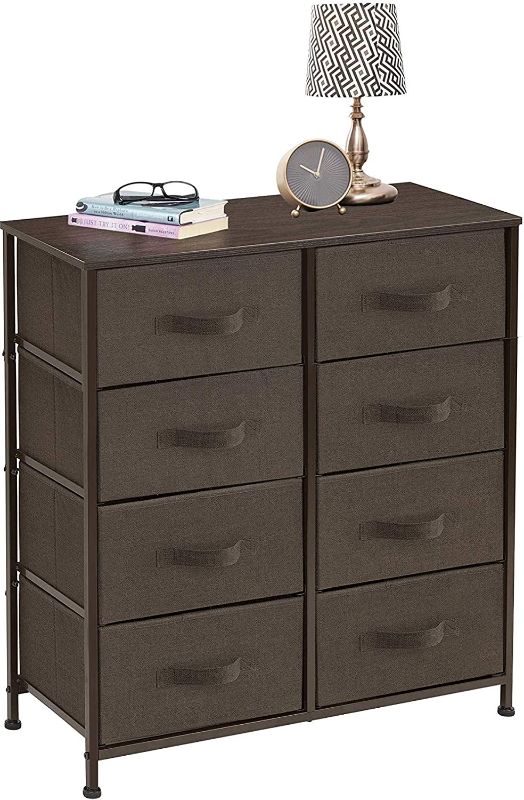 Photo 1 of **SEE NOTE** Sorbus Dresser with 8 Drawers - Furniture Storage Chest Tower Unit for Bedroom, Hallway, Closet, Office Organization - Steel Frame, Wood Top, Easy Pull Fabric Bins (Brown)
