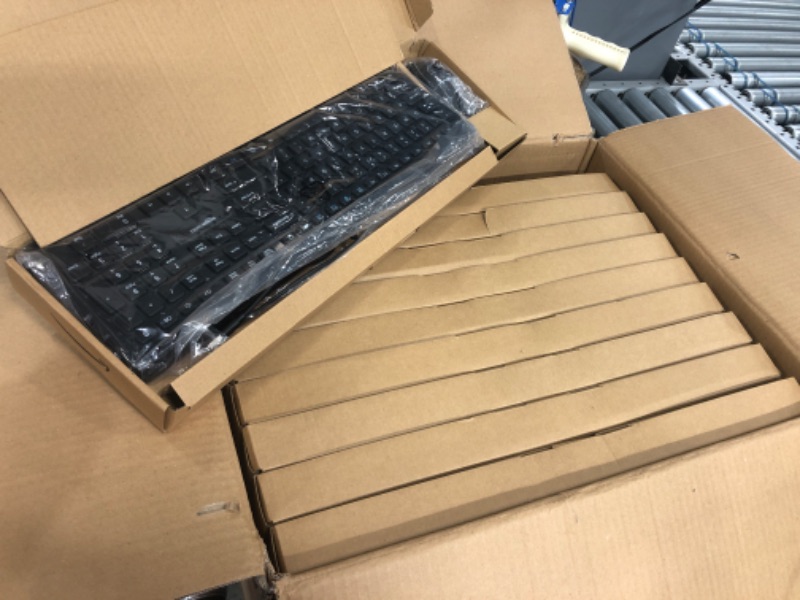 Photo 1 of Amazon Basics Wired Computer Keyboard and Wired Mouse , 10-Pack