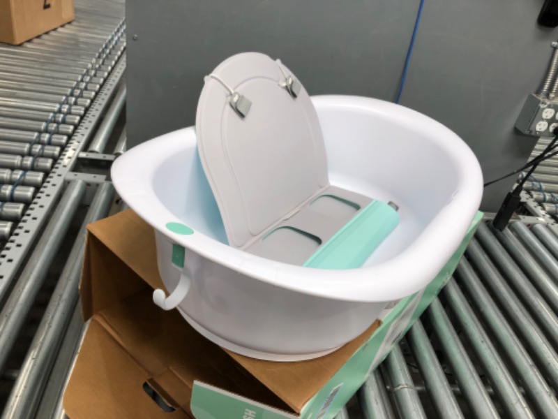 Photo 2 of 4-in-1 Grow-with-Me Bath Tub by Frida Baby Transforms Infant Bathtub to Toddler Bath Seat with Backrest for Assisted Sitting in Tub