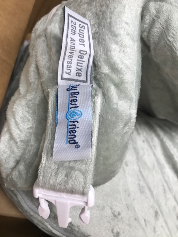 Photo 2 of My Brest Friend Super Deluxe Nursing Pillow for Breastfeeding and Bottlefeeding with Lumbar Support, Convenient Pocket and Removable Slipcover, Platinum Super Deluxe Platinum