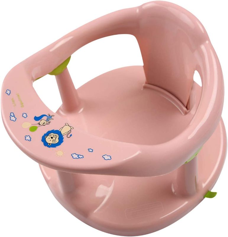 Photo 1 of Newborn Infant Baby Bath Seat, Non-Slip Infants Baby Bath Chair for Bathtub, Cute Shape Baby Shower Chairs for Tub Sitting up, Surround Bathroom Seats for Baby 6-18 Months (Prince Pink)
