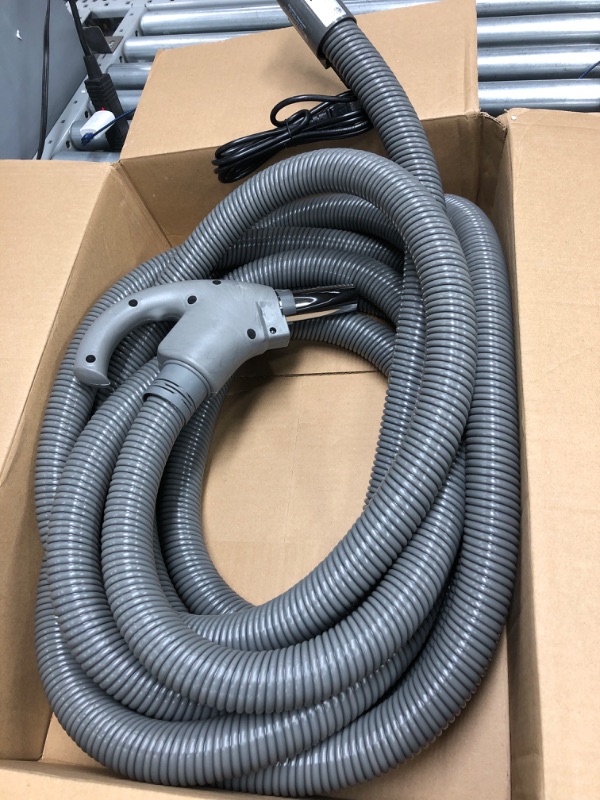 Photo 2 of Cen-Tec Systems 91375 50 Ft. Low Voltage Central Vacuum Hose, Light Gray
