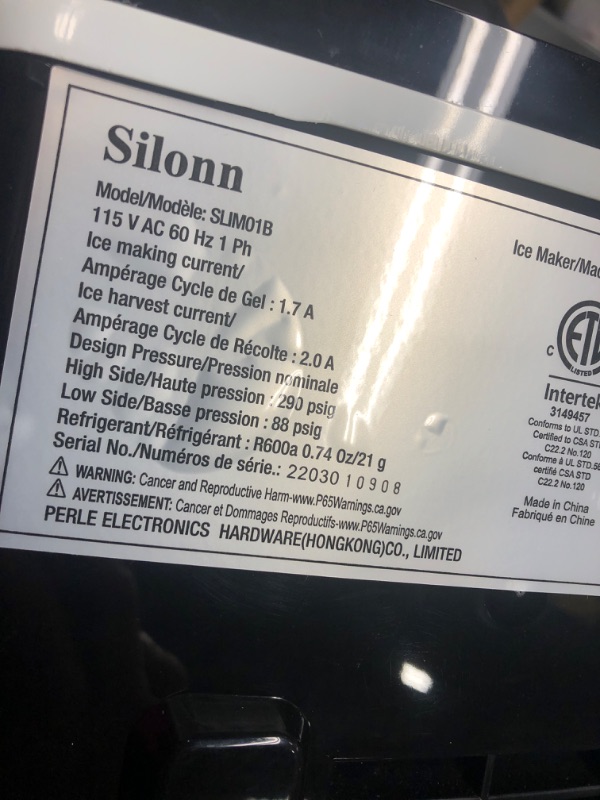 Photo 1 of Silonn Ice Makers Countertop 9 Bullet Ice Cubes Ready in 6 Minutes