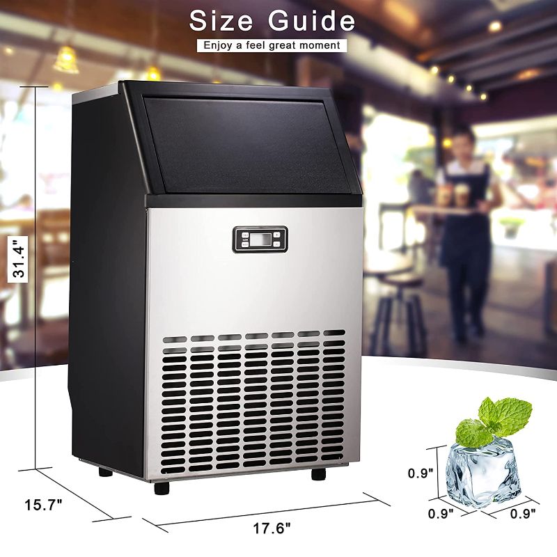 Photo 1 of 
Electactic Ice Maker, Commercial Ice Machine,100Lbs/Day, Stainless Steel Ice Machine with 48 Lbs Capacity, Ideal for Restaurant, Bars, Home and Offices,...