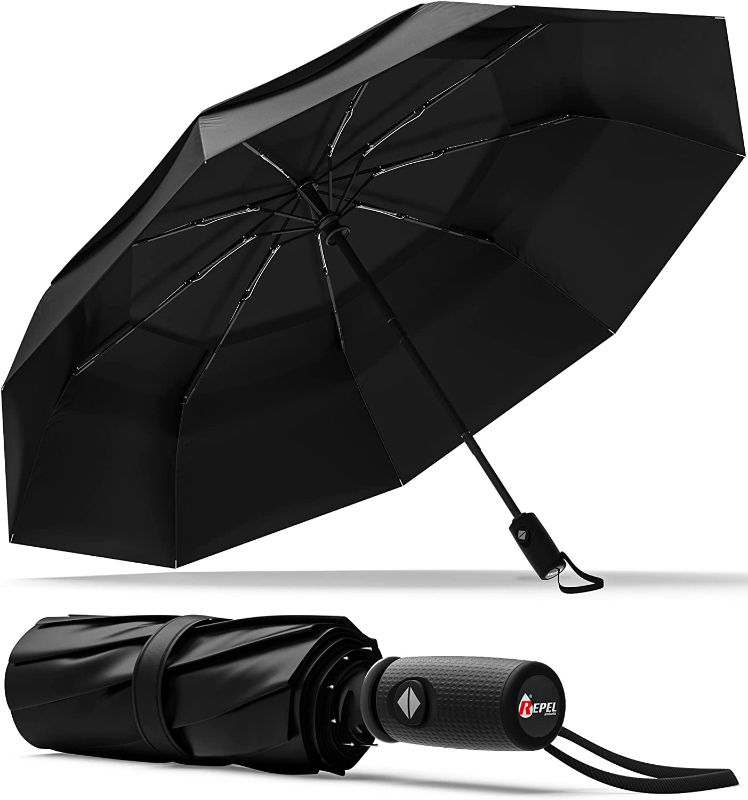 Photo 1 of Repel Umbrella Windproof Travel Umbrella - Wind Resistant, Small - Compact, Light, Automatic, Strong Steel Shaft, Mini, Folding and Portable - Backpack, Car, Purse Umbrellas for Rain - Men and Women