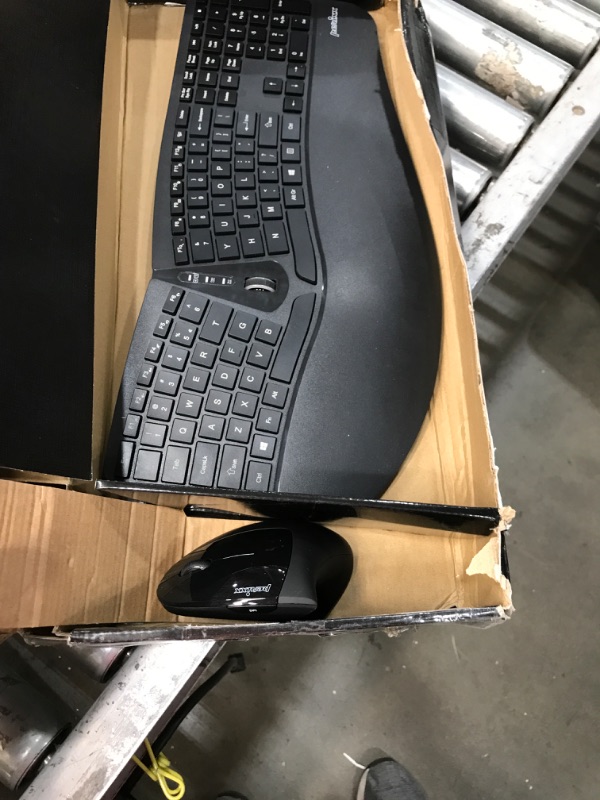 Photo 2 of Perixx Periduo-605, Wireless Ergonomic Split Keyboard and Vertical Mouse Combo, Adjustable Palm Rest and Membrane Low Profile Keys, Black, US English Layout (11633)