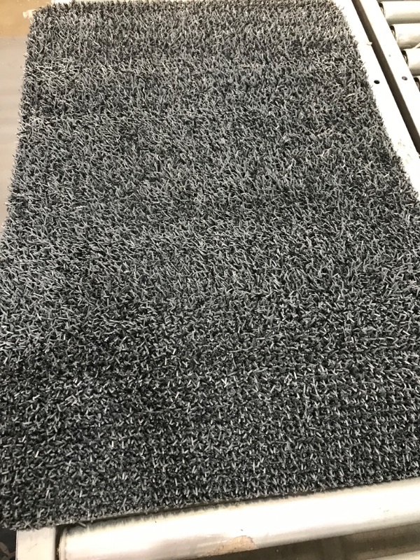 Photo 2 of 
mDesign Rectangular Coir and Rubber Entryway Doormat with Natural Fibers for Indoor or Outdoor Use - Neutral Design - Black 2' x 3'