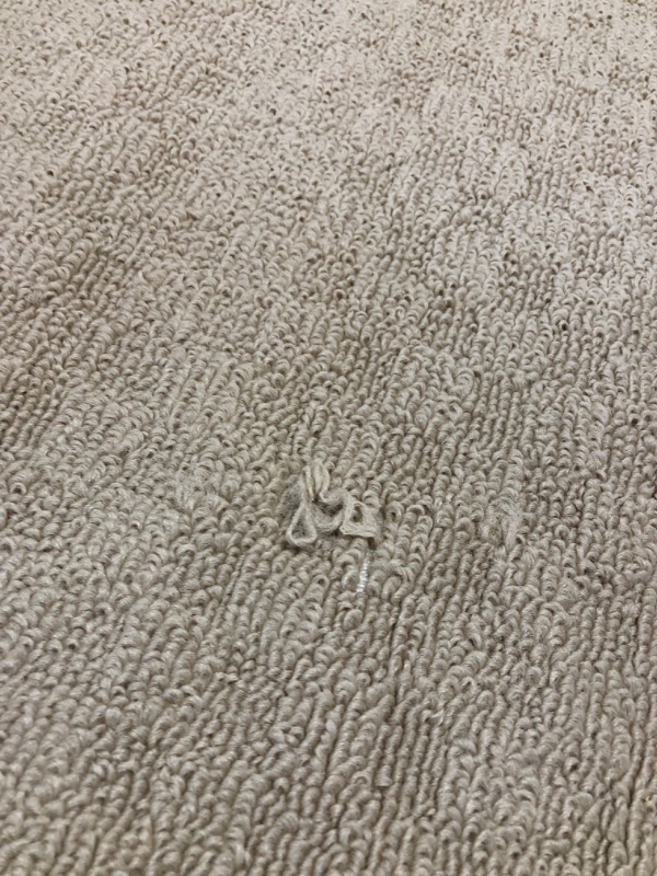 Photo 1 of 2' X 12' BROWN CHECKERED PATTERN RUG RUNNER