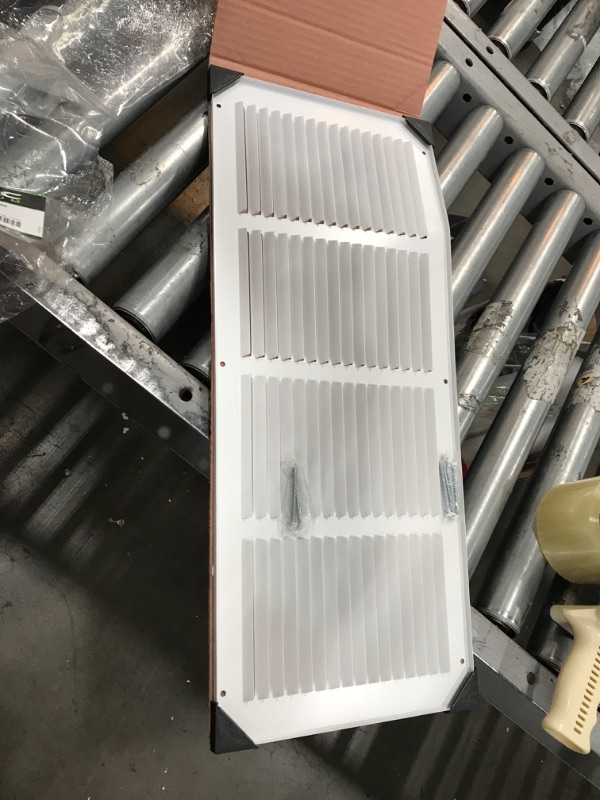 Photo 2 of 22" x 8" Return Air Grille - Sidewall and Ceiling - HVAC Vent Duct Cover Diffuser - [White] [Outer Dimensions: 23.75W x 9.75"h]