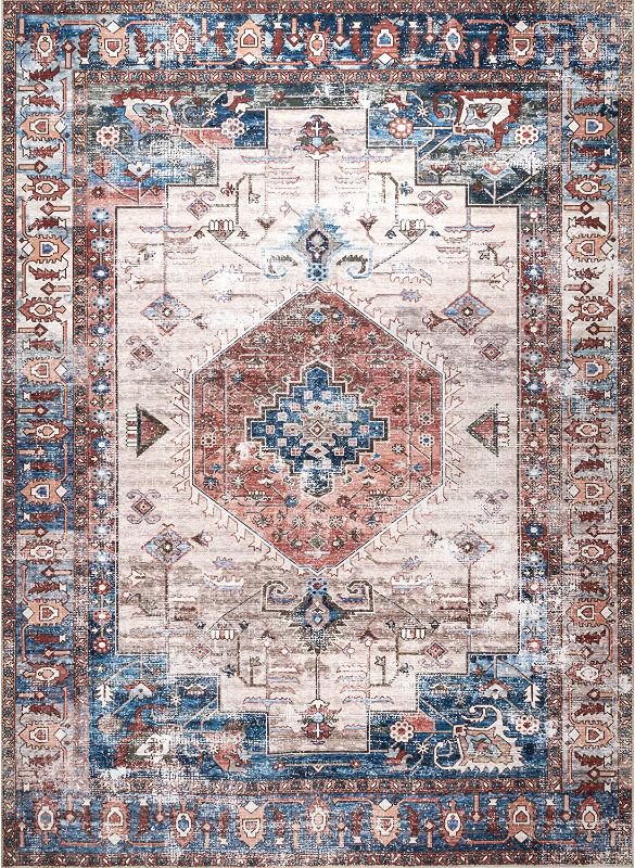 Photo 1 of **used needs cleaning***
nuLOOM Eliza Machine Washable Traditional Medallion Area Rug, 8' x 10', Multi
