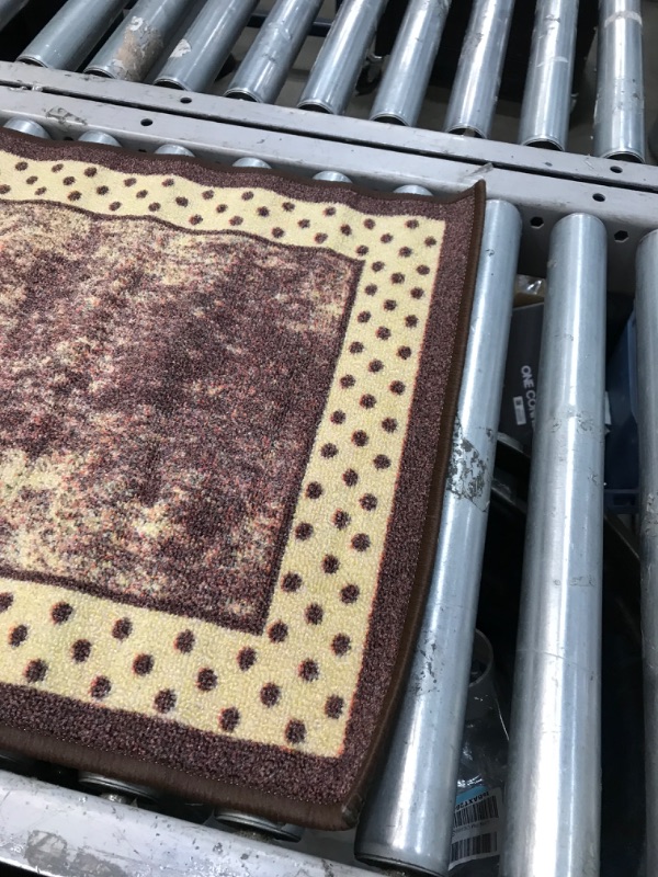 Photo 1 of 19IN X 58IN BROWN & YELLOW DESIGN RUG, VIEW PHOTOS