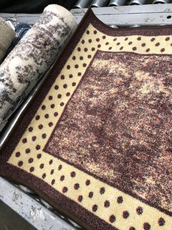 Photo 1 of 19IN X 58IN BROWN & YELLOW DESIGN RUG, VIEW PHOTOS