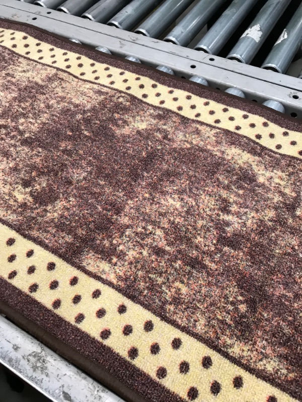 Photo 1 of 19IN X 58IN BROWN & YELLOW DESIGN RUG, VIEW PHOTOS