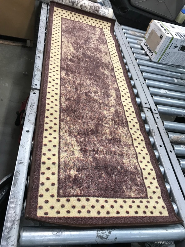 Photo 1 of 19IN X 58IN BROWN & YELLOW DESIGN RUG, VIEW PHOTOS