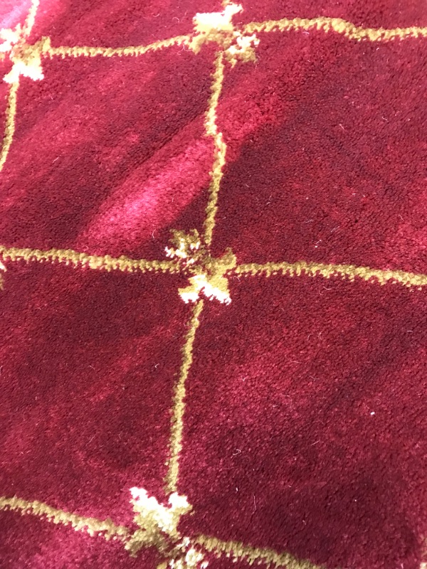 Photo 4 of **used needs cleaning***
24IN X 36IN RED & GOLD DESIGN RUG, VIEW PHOTOS