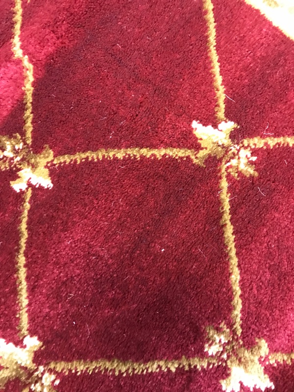 Photo 5 of **used needs cleaning***
24IN X 36IN RED & GOLD DESIGN RUG, VIEW PHOTOS