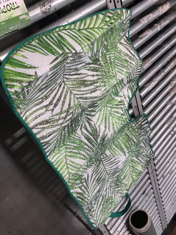 Photo 2 of **used,wrinkled**
BDK Tropical Leaves Auto Windshield Sun Shade for Car SUV Truck - Balmy Fern - Double Bubble Foil Jumbo Folding Accordion - AS-768